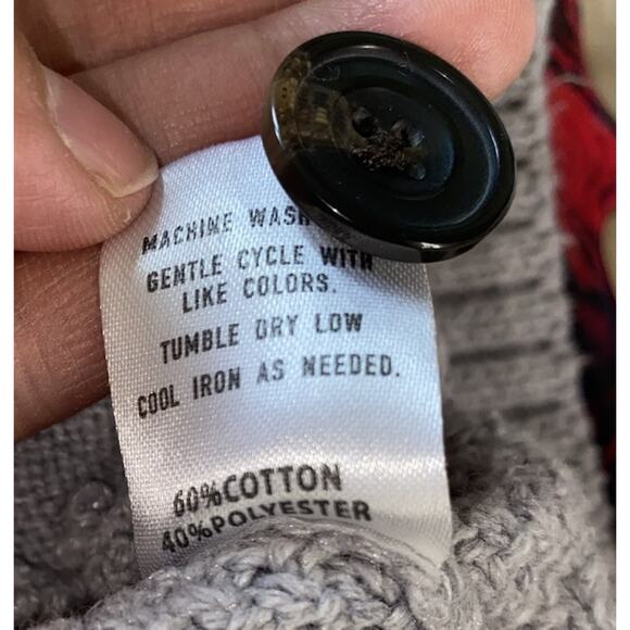 Vtg Boys Grey Cardigan Size 4 Sovereign Code long sleeve button down - Picture 7 of 7